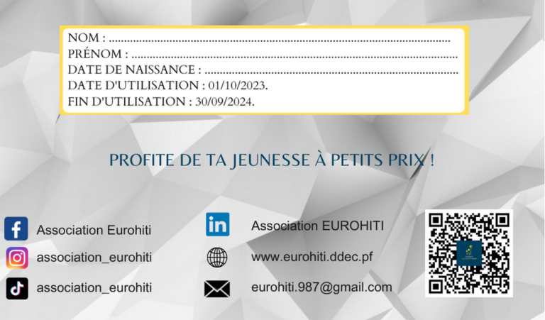 Verso Carte Avantages EUROHITI Pass
